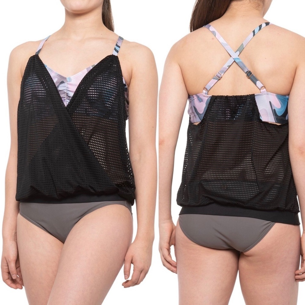 Next Bootcamp Mesh Padded Tankini Top Swim 32D